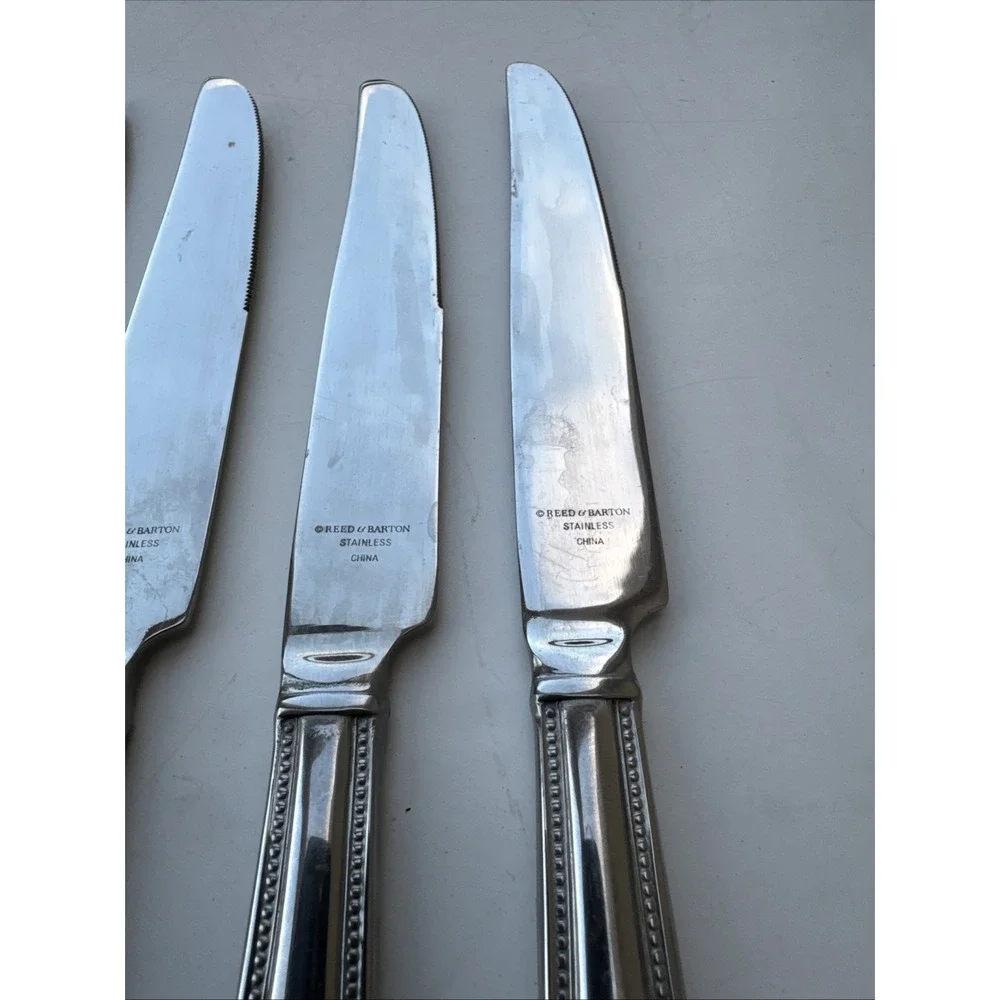 Reed & Barton Whitley Dinner Knife set of 4 Stainless‎ Steel MCM
